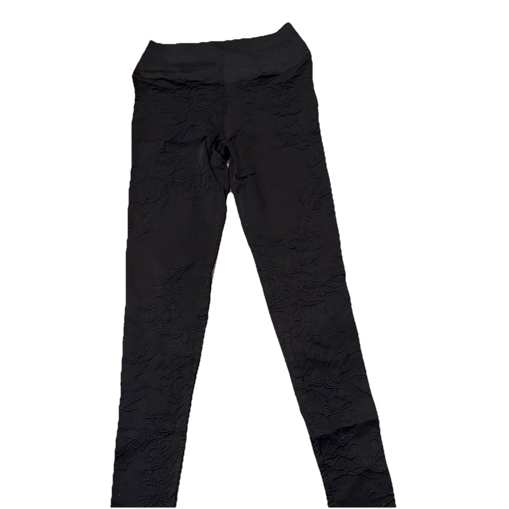 NUX‎ Black Bouquet Compression Leggings Style P4826